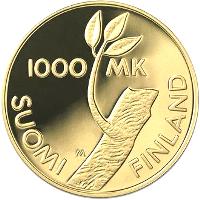 1000 Markkaa 1997 KM#86 ( 00 PROOF )  Itsen&auml;isyys 80 vuotta  Alkuper&auml;isess&auml; kapselissa ja laatikossa