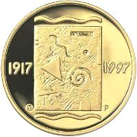 1000 Markkaa 1997 KM#86 ( 00 PROOF )  Itsen&auml;isyys 80 vuotta  Alkuper&auml;isess&auml; kapselissa ja laatikossa