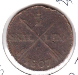 Ruotsi 1/2 Skilling 1807 KM-565 ( 1 )
