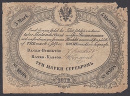 3 Markkaa 1872 No:98908 ( 1? ) HARVINAINEN