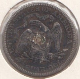 USA 1/4 Dollar 1876 KM-A98 ( 1-1+ )  juotosj&auml;lki, Hopeaa