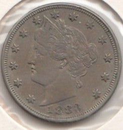 USA 5 Cents 1883 KM-111 ( 1+ ) without cents