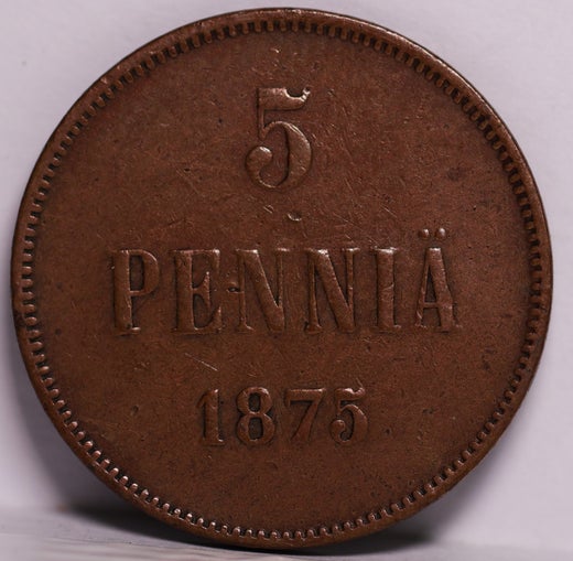 5 Penni&auml; 1875 ( 1/1-1+ )