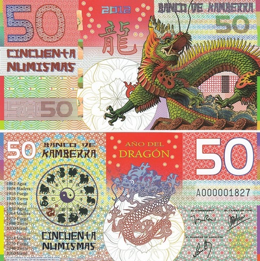 Kamberra 50 Numismas 2012 ( 01-0 ) Fantasia seteli