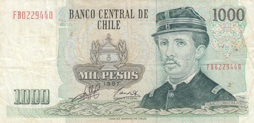Chile 1000 Pesos 1997 P-154f ( 1-1+ )
