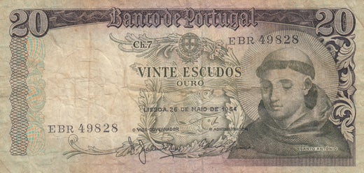 Portugali 20 Escudos 1964 P-167b ( 1 )