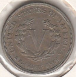 USA 5 Cents 1883 KM-111 ( 1+ ) without cents