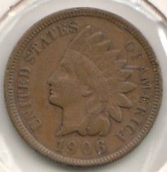 USA 1 Cent 1906 KM-90a ( 1-1+ ) indian head