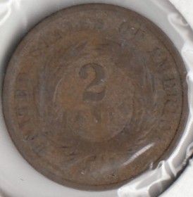 USA 2 cents 1867 KM-94 ( 1-1+ )