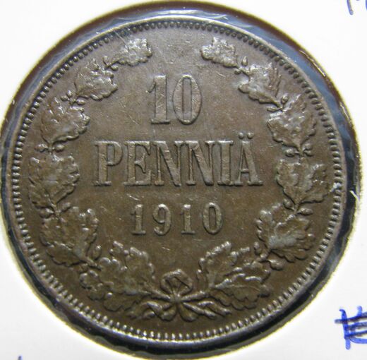 10 penniä 1910 ( 1+ )